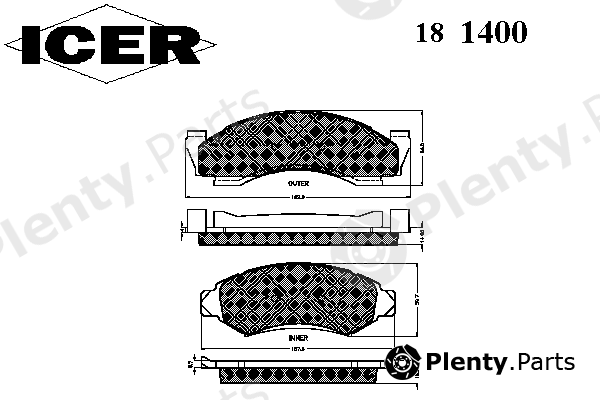  ICER part 181400 Brake Pad Set, disc brake
