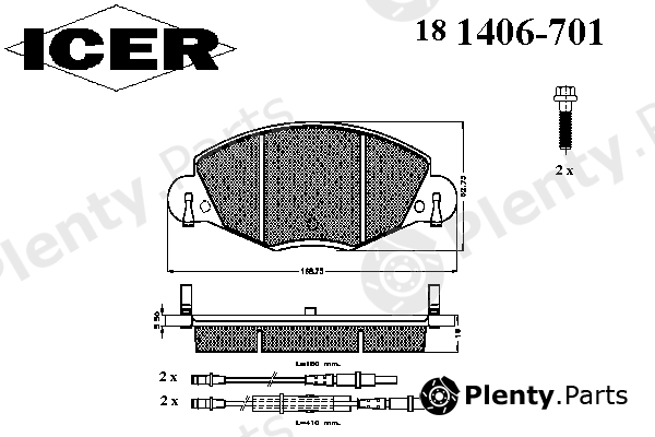  ICER part 181406-701 (181406701) Brake Pad Set, disc brake