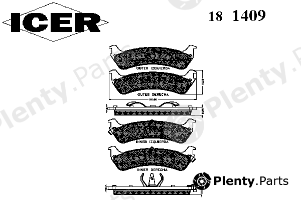  ICER part 181409 Brake Pad Set, disc brake