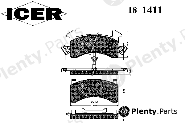  ICER part 181411 Brake Pad Set, disc brake