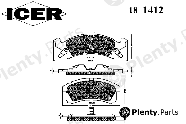  ICER part 181412 Brake Pad Set, disc brake