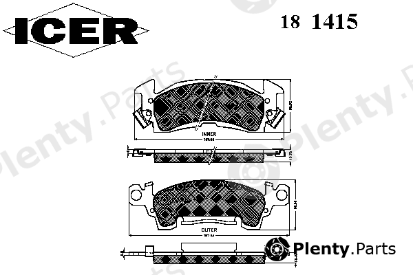  ICER part 181415 Brake Pad Set, disc brake