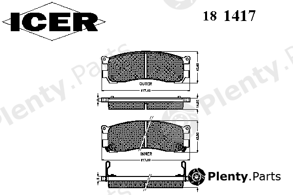  ICER part 181417 Brake Pad Set, disc brake