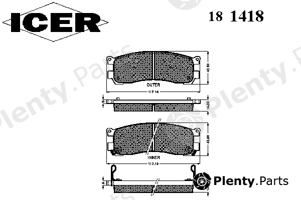  ICER part 181418 Brake Pad Set, disc brake