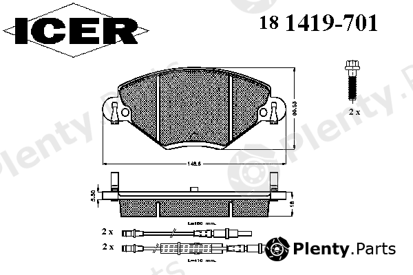  ICER part 181419-701 (181419701) Brake Pad Set, disc brake