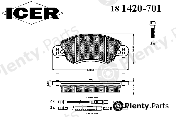  ICER part 181420-701 (181420701) Brake Pad Set, disc brake