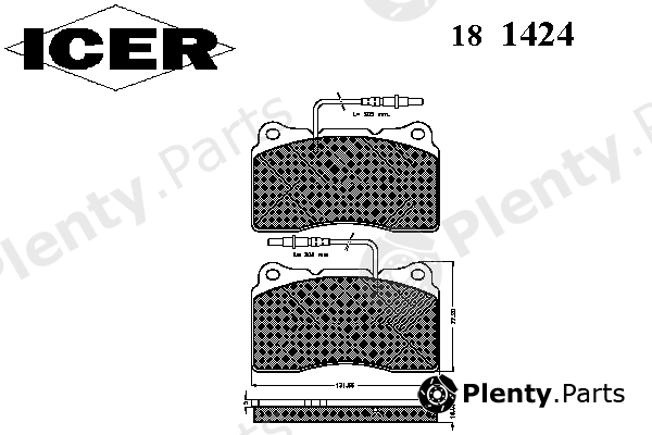  ICER part 181424 Brake Pad Set, disc brake