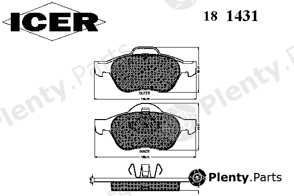  ICER part 181431 Brake Pad Set, disc brake