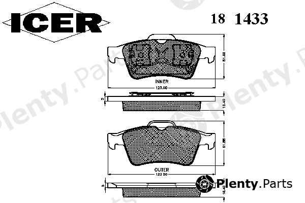  ICER part 181433 Brake Pad Set, disc brake