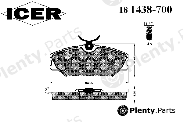  ICER part 181438-700 (181438700) Brake Pad Set, disc brake