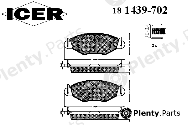  ICER part 181439-702 (181439702) Brake Pad Set, disc brake