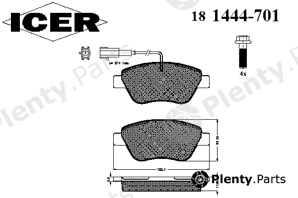  ICER part 181444-701 (181444701) Brake Pad Set, disc brake