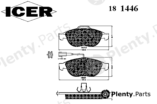 ICER part 181446 Brake Pad Set, disc brake
