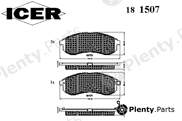  ICER part 181507 Brake Pad Set, disc brake