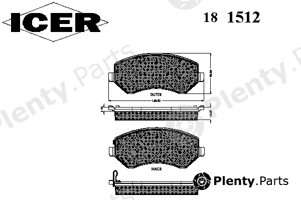  ICER part 181512 Brake Pad Set, disc brake