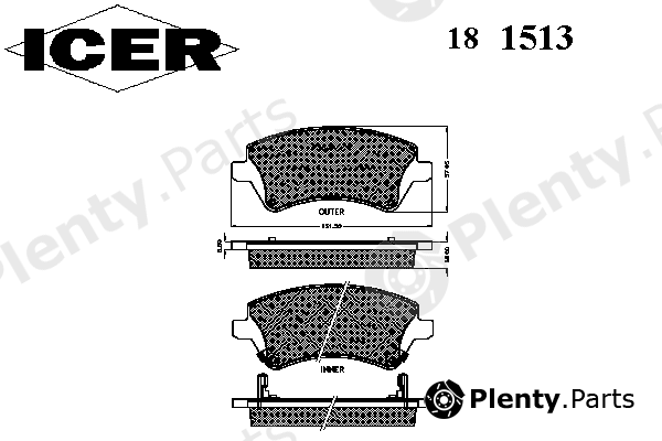  ICER part 181513 Brake Pad Set, disc brake