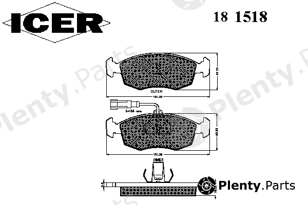  ICER part 181518 Brake Pad Set, disc brake