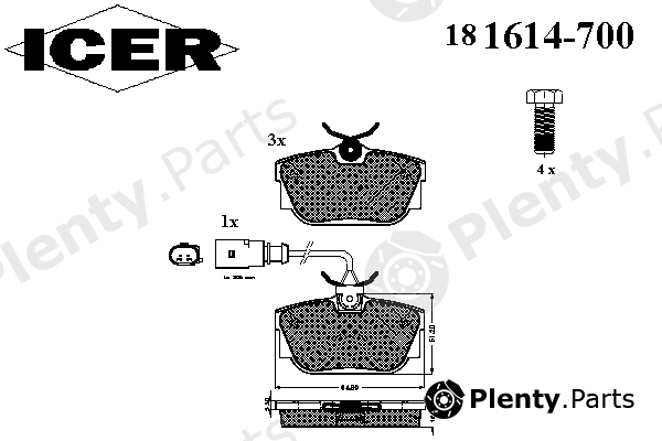  ICER part 181614-700 (181614700) Brake Pad Set, disc brake