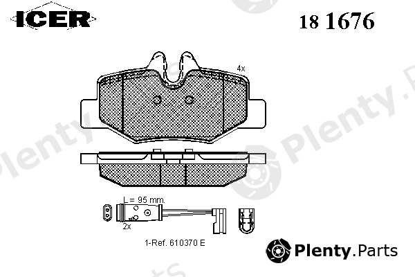  ICER part 181676 Brake Pad Set, disc brake
