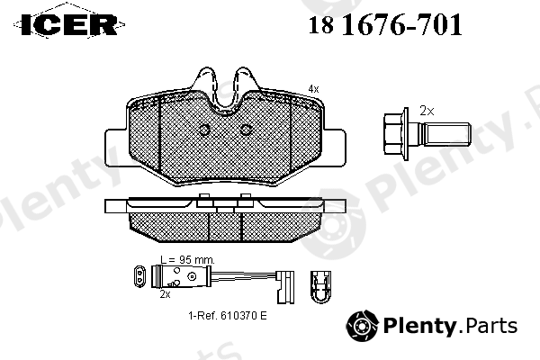  ICER part 181676-701 (181676701) Brake Pad Set, disc brake