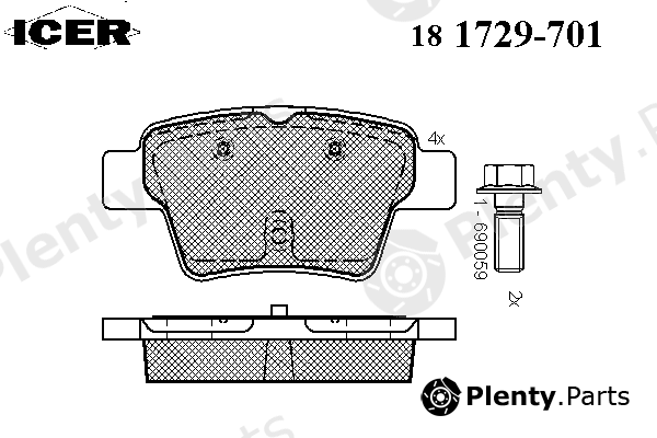  ICER part 181729-701 (181729701) Brake Pad Set, disc brake