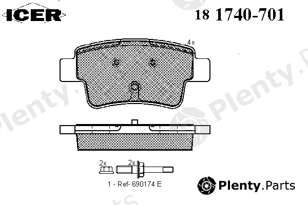  ICER part 181740-701 (181740701) Brake Pad Set, disc brake