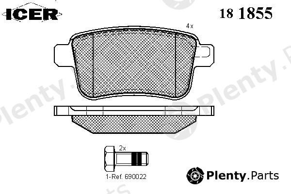  ICER part 181855 Brake Pad Set, disc brake