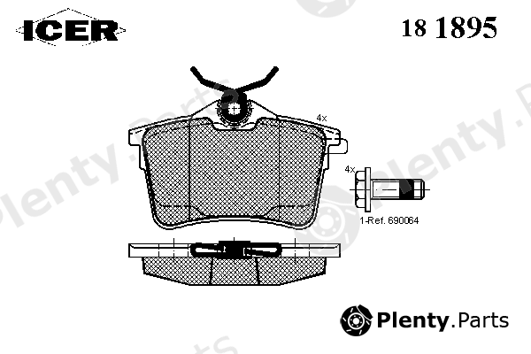  ICER part 181895 Brake Pad Set, disc brake