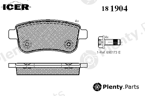  ICER part 181904 Brake Pad Set, disc brake