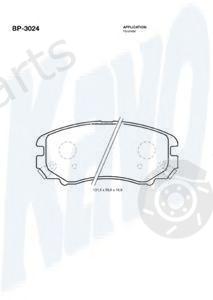  KAVO PARTS part BP-3024 (BP3024) Brake Pad Set, disc brake