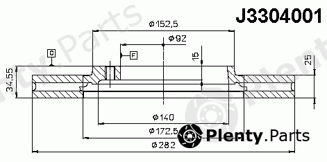  NIPPARTS part J3304001 Brake Disc