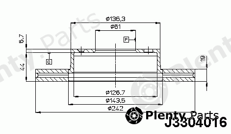  NIPPARTS part J3304016 Brake Disc