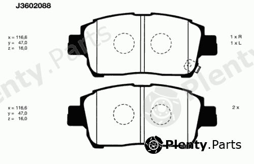  NIPPARTS part J3602088 Brake Pad Set, disc brake
