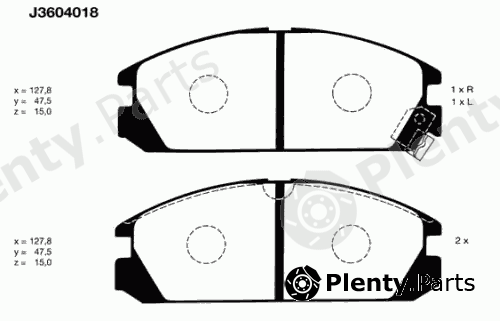  NIPPARTS part J3604018 Brake Pad Set, disc brake