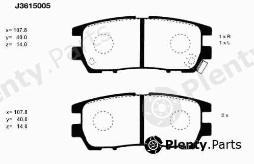  NIPPARTS part J3615005 Brake Pad Set, disc brake