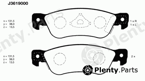  NIPPARTS part J3619000 Brake Pad Set, disc brake