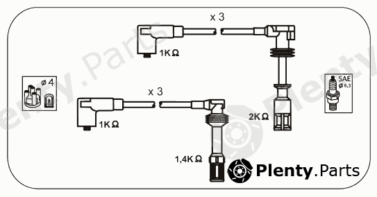  JANMOR part AFM83 Ignition Cable Kit
