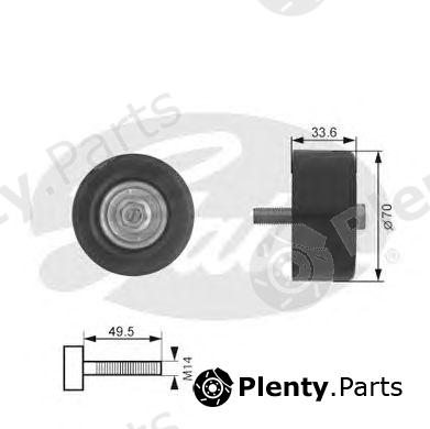  GATES part T36174 Deflection/Guide Pulley, v-ribbed belt