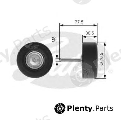  GATES part T36198 Deflection/Guide Pulley, v-ribbed belt
