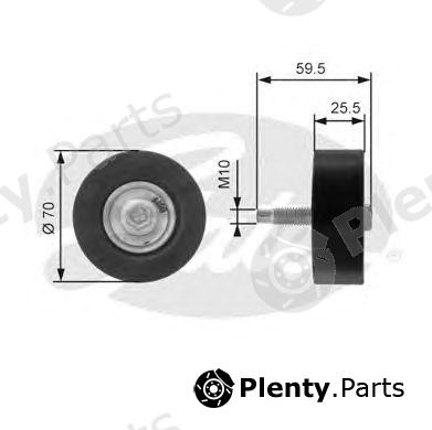  GATES part T36200 Deflection/Guide Pulley, v-ribbed belt