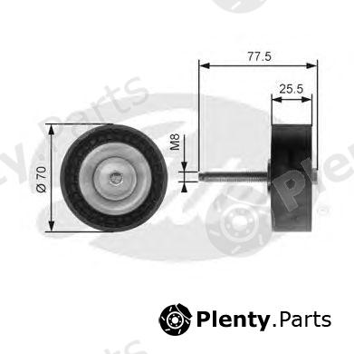  GATES part T36204 Deflection/Guide Pulley, v-ribbed belt