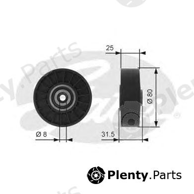  GATES part T38089 Deflection/Guide Pulley, v-ribbed belt