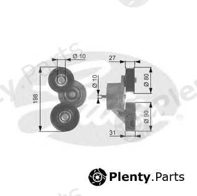 GATES part T38167 Tensioner Pulley v ribbed belt Plenty.Parts