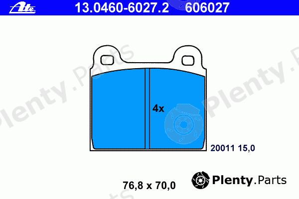  ATE part 13.0460-6027.2 (13046060272) Brake Pad Set, disc brake