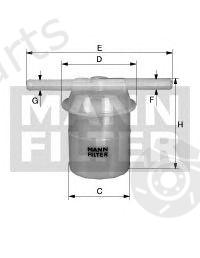  MANN-FILTER part WK42/80 (WK4280) Fuel filter