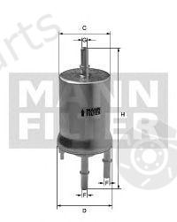  MANN-FILTER part WK69/1 (WK691) Fuel filter