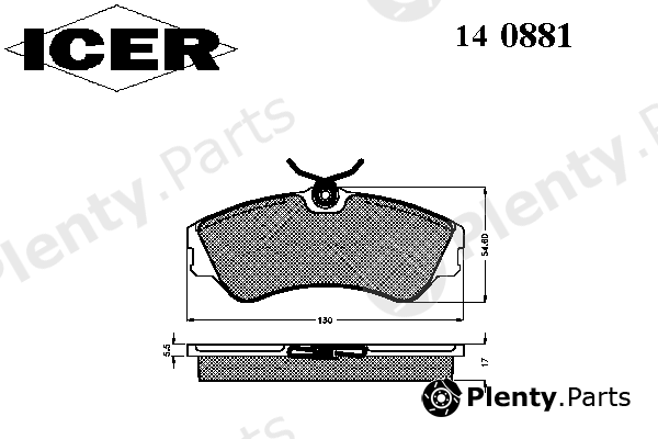  ICER part 140881 Brake Pad Set, disc brake