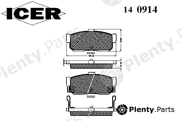  ICER part 140914 Brake Pad Set, disc brake