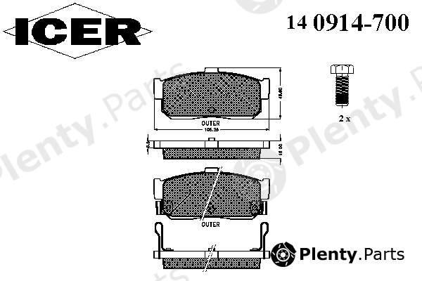  ICER part 140914-700 (140914700) Brake Pad Set, disc brake