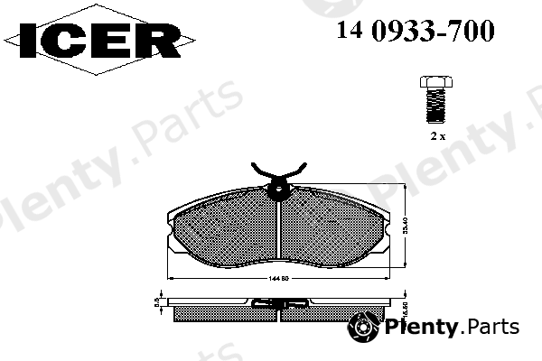  ICER part 140933-700 (140933700) Brake Pad Set, disc brake